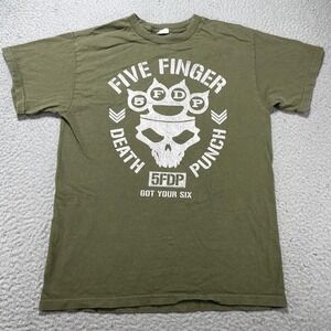 Five Finger Death Punch Shirt Mens Medium Green Got Your Six Graphic Tee Alstyle